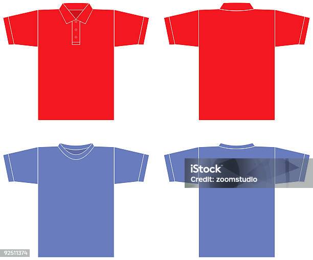 Vetor Em Branco Tshirt Polo - Arte vetorial de stock e mais imagens de Colarinho - Colarinho, T-Shirt, Amostra de Tecido - Têxtil