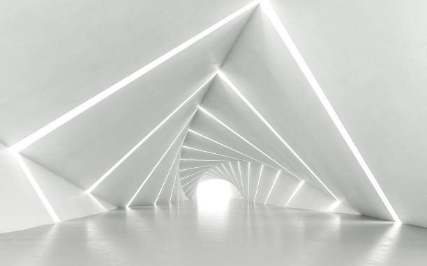 Twisted corridor Abstract white twisted corridor, 3d rendering architecture built structure futuristic contemporary stock pictures, royalty-free photos & images