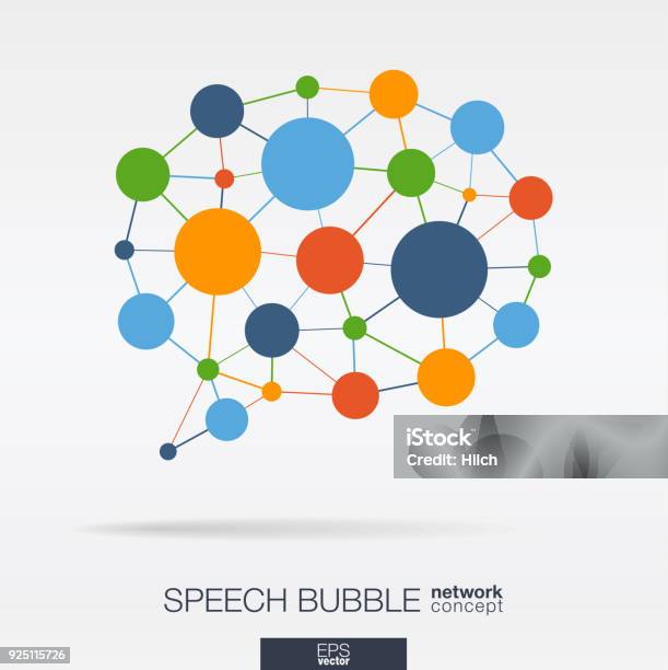 Abstract Social Media Market Background Network Speech Bubble Message Graphic Design Idea Dialog Quote Balloon Connected Concept Vector Interaction Icon Stock Illustration - Download Image Now