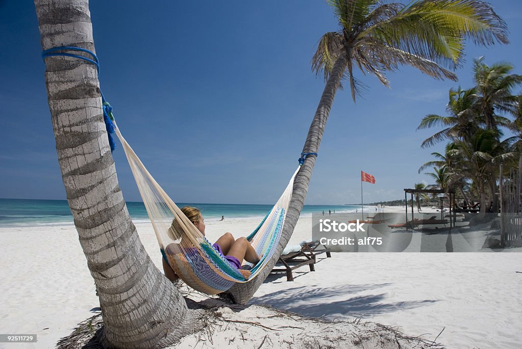 Girl on the hammock  Caribbean Stock Photo