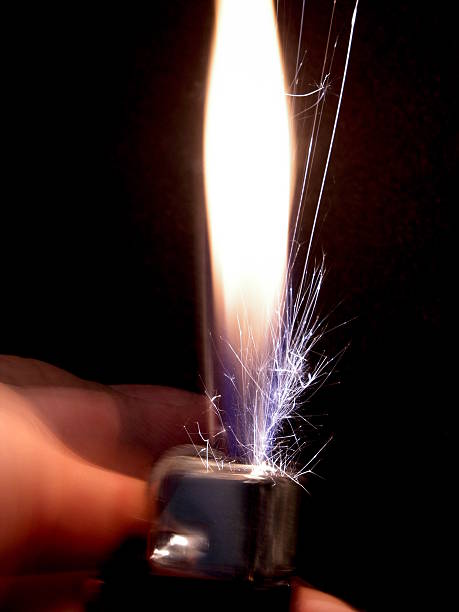 istock Bright Flame Ignited by Shower of Sparks 92512234