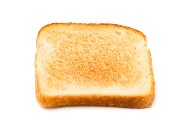 istock Slighty Golden Toast on a White Background 925122440