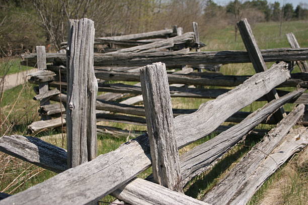 old log fence stock photo