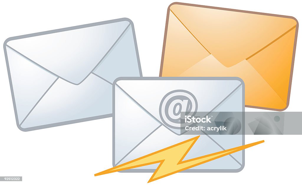 Mail Galore Vector icons Vector illustration of three (3) envelopes for mail or email purposes.  E-Mail stock illustration