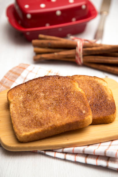 Classic Cinnamon Toast on a Rustic Wooden Table