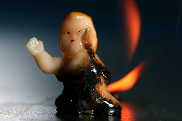 Burning Baby stock photo