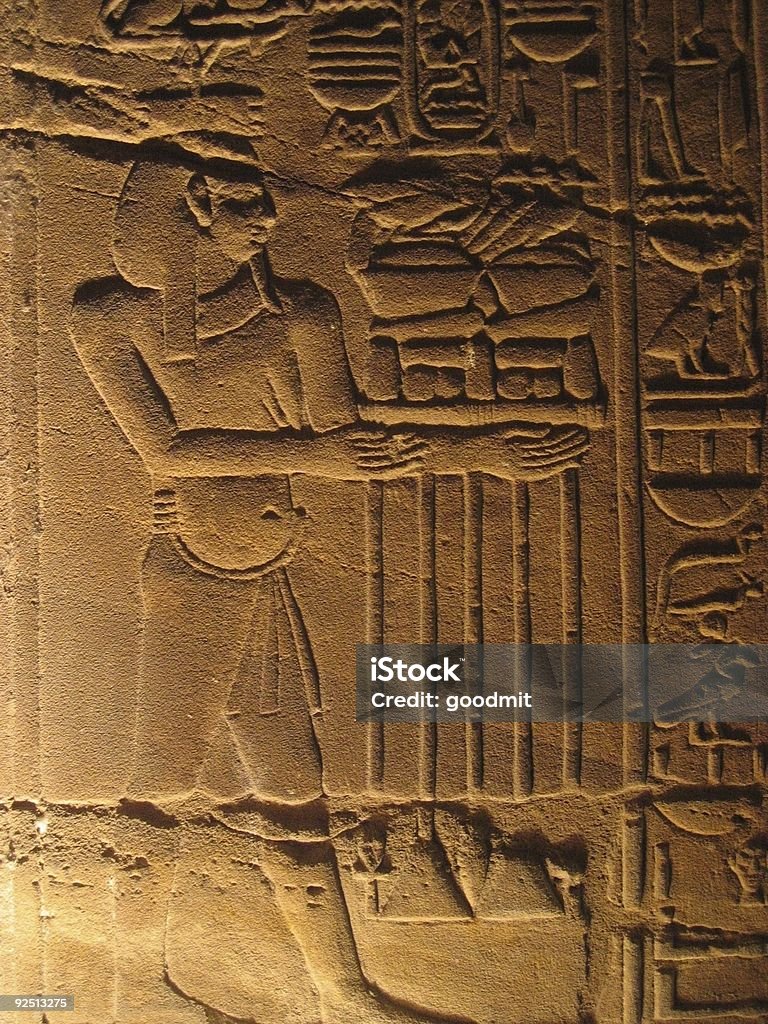 Louxor Hieroglyphenschrift - Lizenzfrei Farbbild Stock-Foto