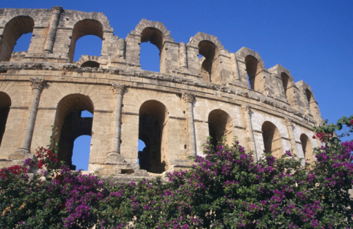 Pula, Croatia, Istria - September 29, 2023: Monumental Roman amphitheatre Pula Arena, built of limestone in ancient times