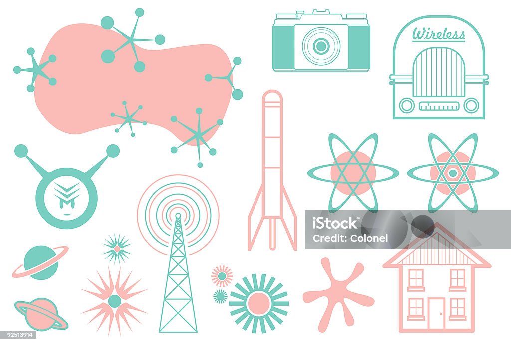 Retro Elements 2 (vecteur - Illustration de Antenne individuelle libre de droits