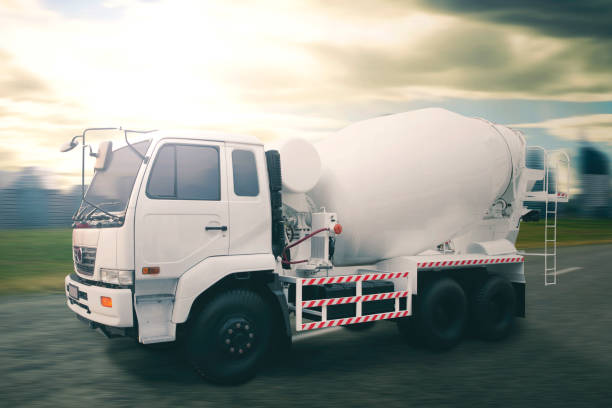 istock White concrete mixer truck with dramatic sky 925144502