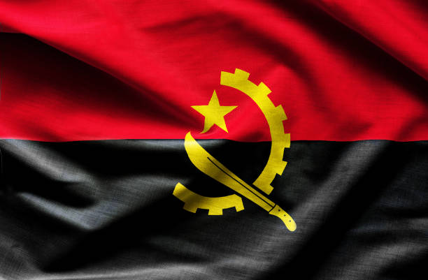 istock Flag of Angola waving in the wind 925148176