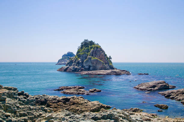 istock Oryukdo islands and sky walk in busan, South Korea. 925148568