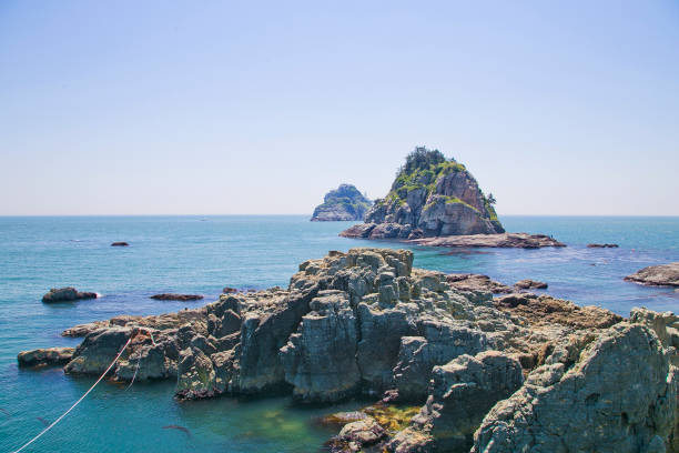istock Oryukdo islands and sky walk in busan, South Korea. 925148622