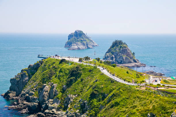 istock Oryukdo islands and sky walk in busan, South Korea. 925148714