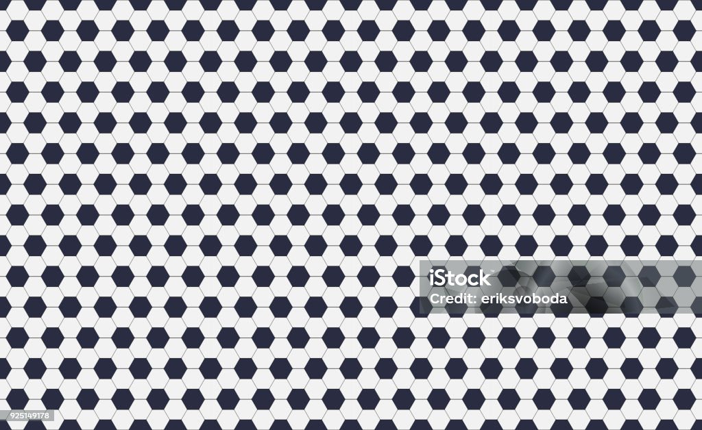 Seamless pattern of soccer or football with black and white hexagons. Horizontal, traditional sport texture of ball for game. Easily resizable and color, vector illustration Seamless pattern of soccer or football with black and white hexagons. Horizontal, traditional sport texture of ball for game. Easily resizable and color, vector illustration. Backgrounds stock vector