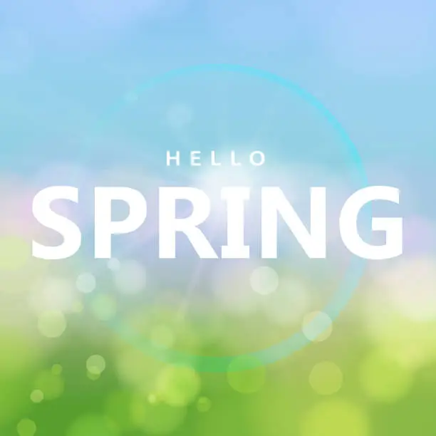 Vector illustration of Hello Spring with Sunshine