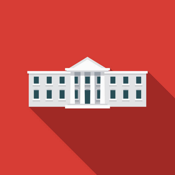 White House Flat Design USA Icon with Side Shadow A pastel colored flat design United States of America icon with a long side shadow. Color swatches are global so it’s easy to edit and change the colors. president illustrations stock illustrations