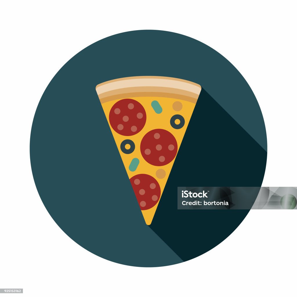 Pizza Flat Design USA Icon with Side Shadow A pastel colored flat design United States of America icon with a long side shadow. Color swatches are global so it’s easy to edit and change the colors. Pizza stock vector