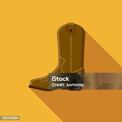 istock Cowboy Boot Flat Design USA Icon with Side Shadow 925153284