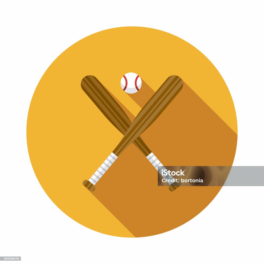 Baseball Flat Design USA Icon with Side Shadow A pastel colored flat design United States of America icon with a long side shadow. Color swatches are global so it’s easy to edit and change the colors. Baseball - Ball stock vector
