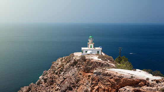 Impressive Akrotiri Lighthouse. Santorini Greece