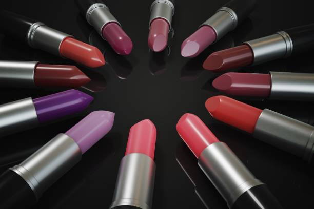 istock Many lipsticks in circle on black background. 3D rendered illustration. 925159524