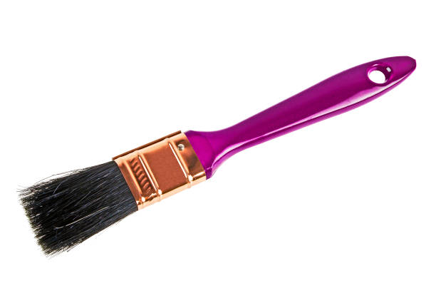 istock Violet paintbrush isolated on a white background 925159996