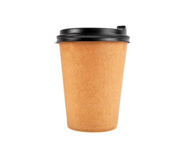istock Blank take away kraft coffee cup isolated on white background 925160142