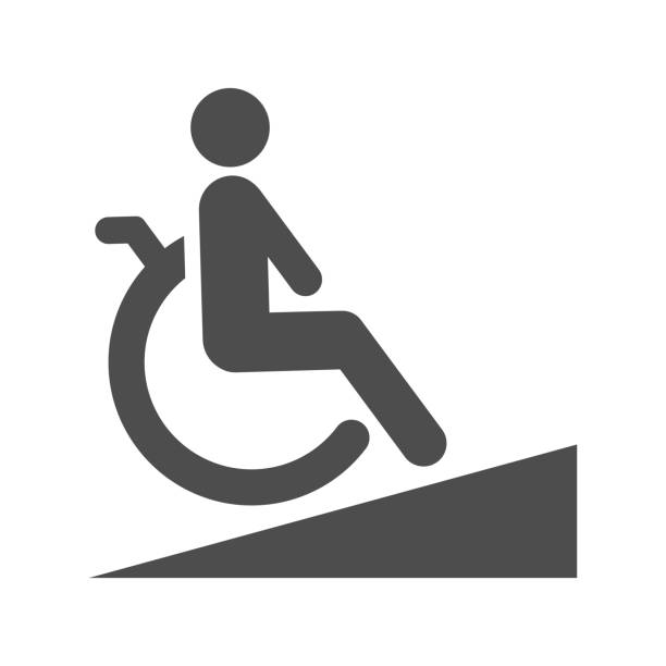 輪椅坡道標誌。可供殘疾人士使用。向量圖示 - 輪椅坡道 幅插畫檔、美工圖案、卡通及圖標