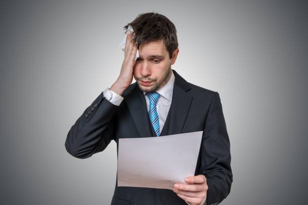 istock Nervous man is afraid of public speech and sweating. 925160270