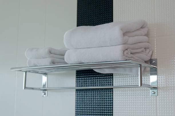 istock White towel on the shelf 925163614