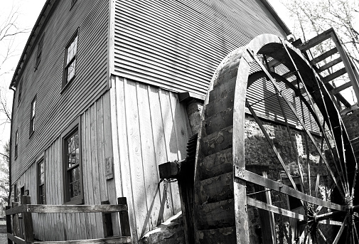 An old mill in rural central Pennsylvania.  Not in use anymore.  Black and white.