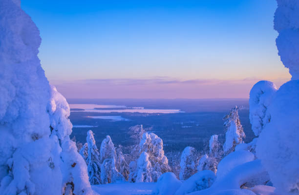 istock Snowy winter landscape from Sotkamo, Finland. 925167610