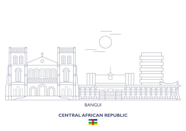 illustrations, cliparts, dessins animés et icônes de skyline ville de bangui, en centrafrique - bangui