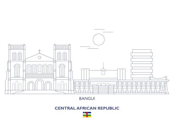 Vector illustration of Bangui City Skyline, Central African Republic