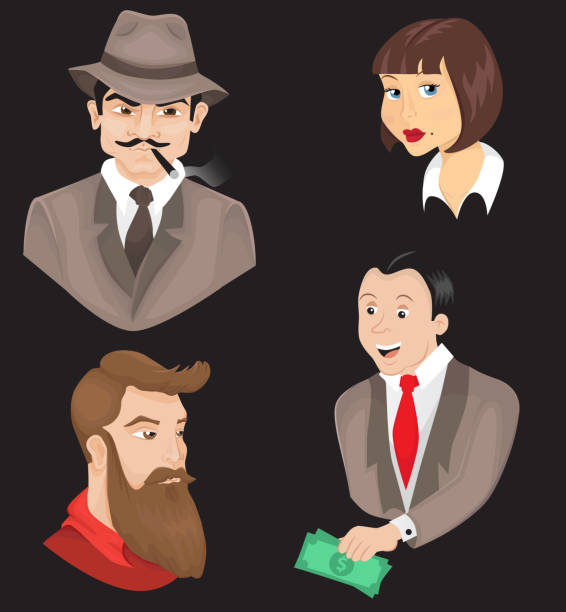 istock Group of people - vector retro illustration of characters. 925170752