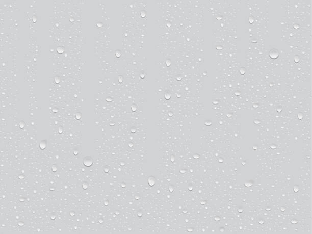 transparent drops transparent drop on a gray background rain drop stock illustrations