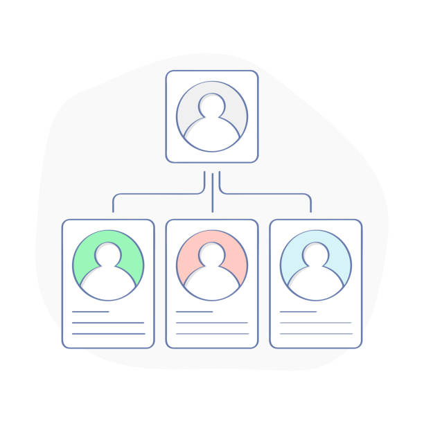 диаграмма потока командной работы, бизнес-иерархия или структура пирамиды бизнес-команды - organization diagram organization chart chart stock illustrations
