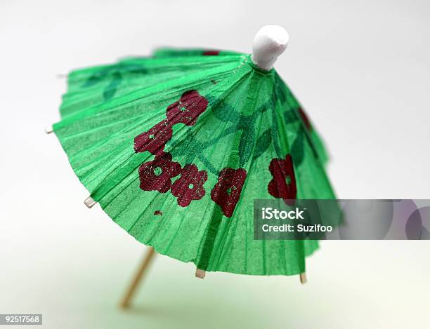 Cocktail Umbrella Green Stock Photo - Download Image Now - Close-up, Color Image, Decoration