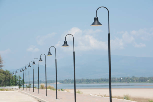 Lake Path in Street Lamp Light Lake Path in Street Lamp Light