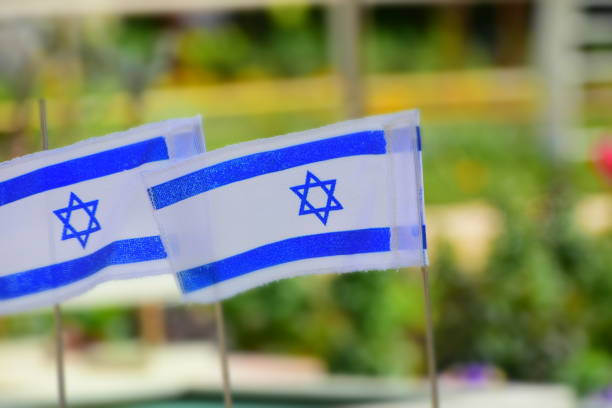 istock Israeli flags in a row 925176482