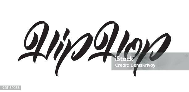 Vector Illustration Handwritten Calligraphic Type Lettering Of Hip Hop Stock Illustration - Download Image Now