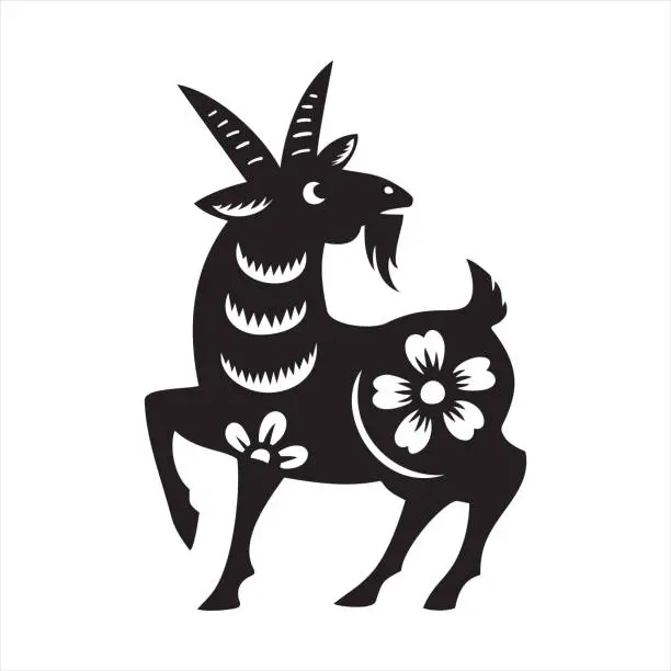 Vector illustration of Goat, zodiac sign