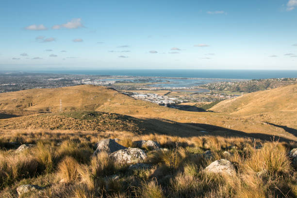 View to Christchurch from Port Hills, Christchurch, New Zealand