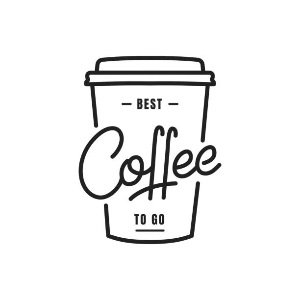 illustrations, cliparts, dessins animés et icônes de café. café pour aller lettrage illustration. emblème insigne label café - coffee coffee cup take out food cup