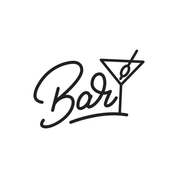 Bar. Bar lettering illustration. Bar label badge emblem.
