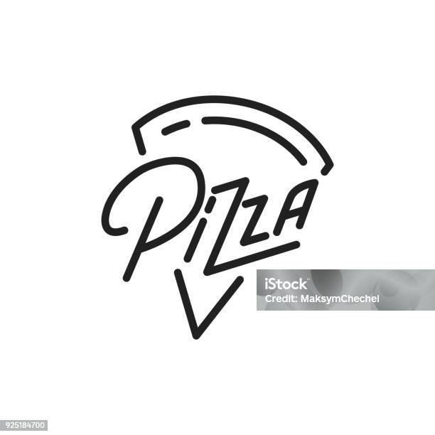 Pizza Pizza Lettering Illustration Pizza Label Badge Emblem Stock Illustration - Download Image Now