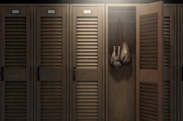 istock Boxing Gloves In Vintage Locker 925188894
