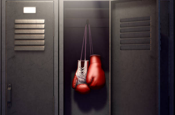 istock Open Locker And Hung Up Boxing Gloves 925188926