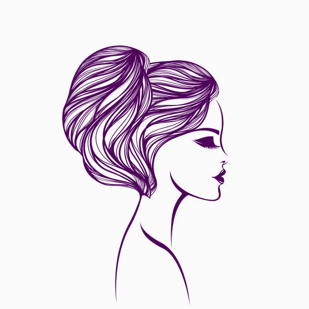 Beautiful Woman With Elegant Hairstyle And Bold Makeupbeauty And Hair Salon  Vector Icon Stock Illustration - Download Image Now - iStock